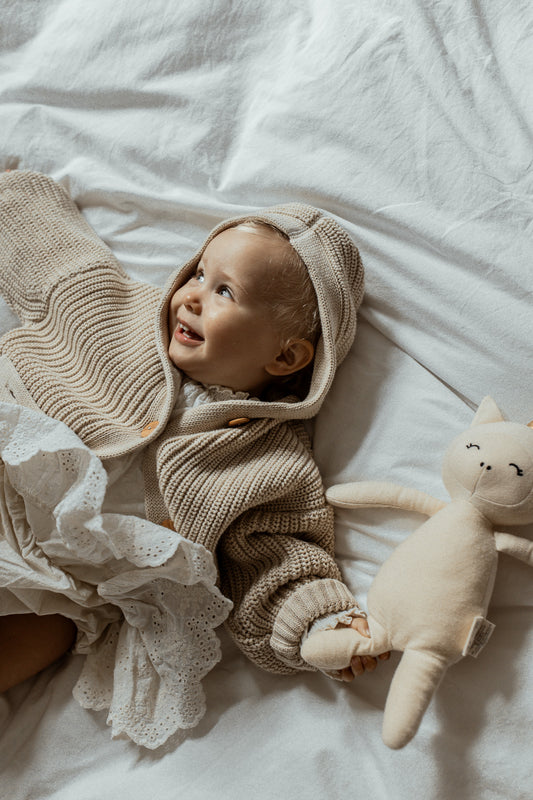 Chunky Knit Cardigan | Oat - romi.