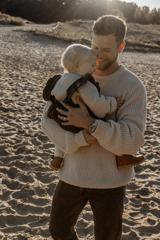 Men Chunky Knit Sweater | Oat - romi.