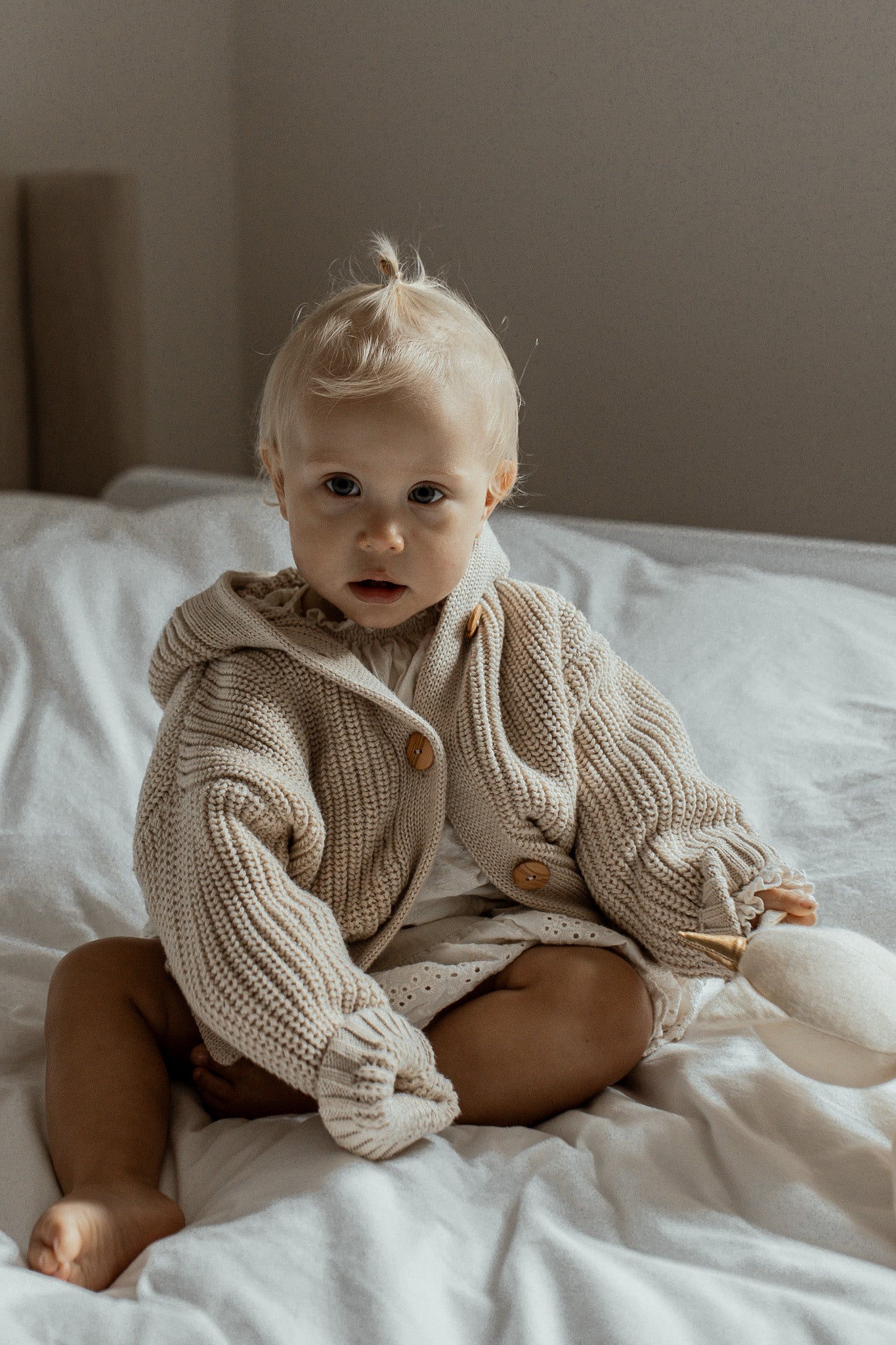 Chunky Knit Cardigan | Oat - romi.
