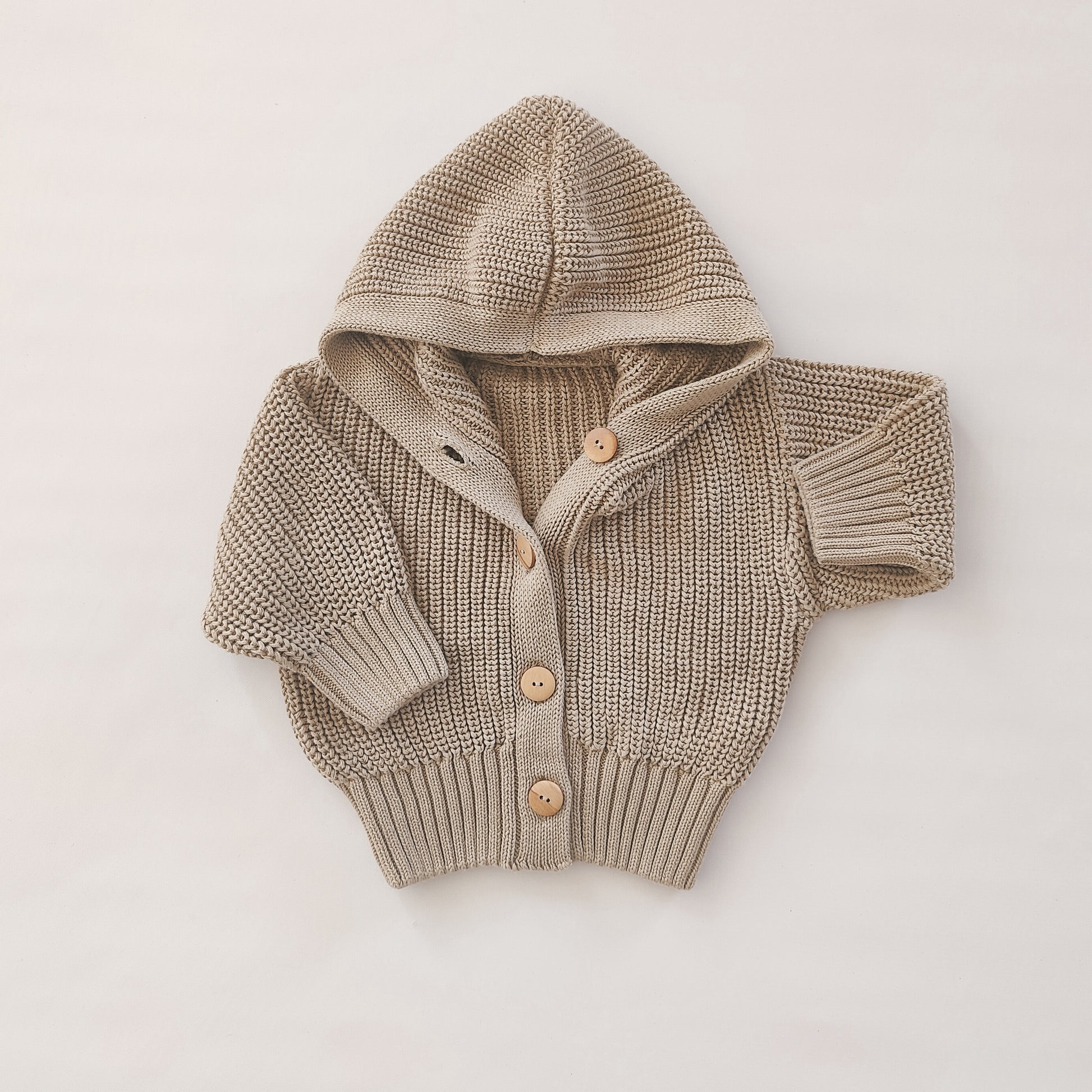 Chunky Knit Cardigan | Sand - romi.