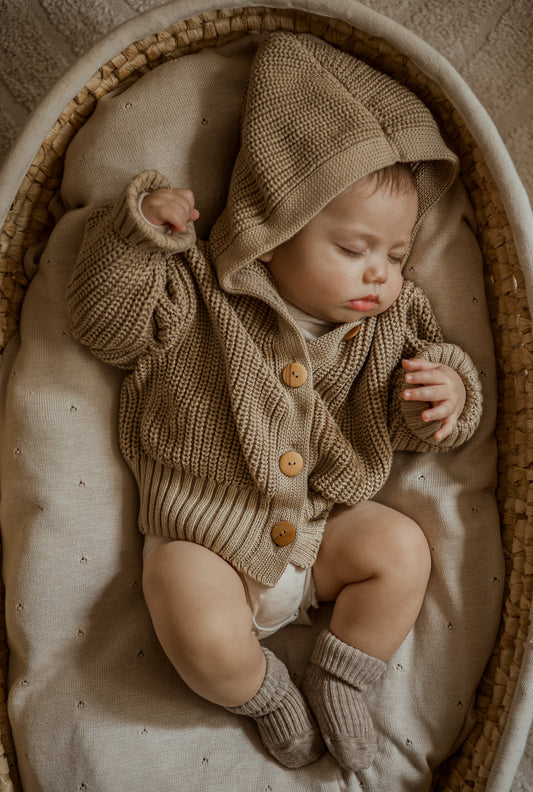 Chunky Knit Cardigan | Sand - romi.
