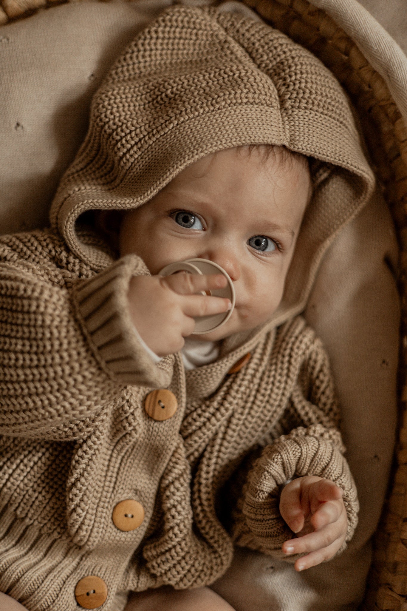 Chunky Knit Cardigan | Sand - romi.