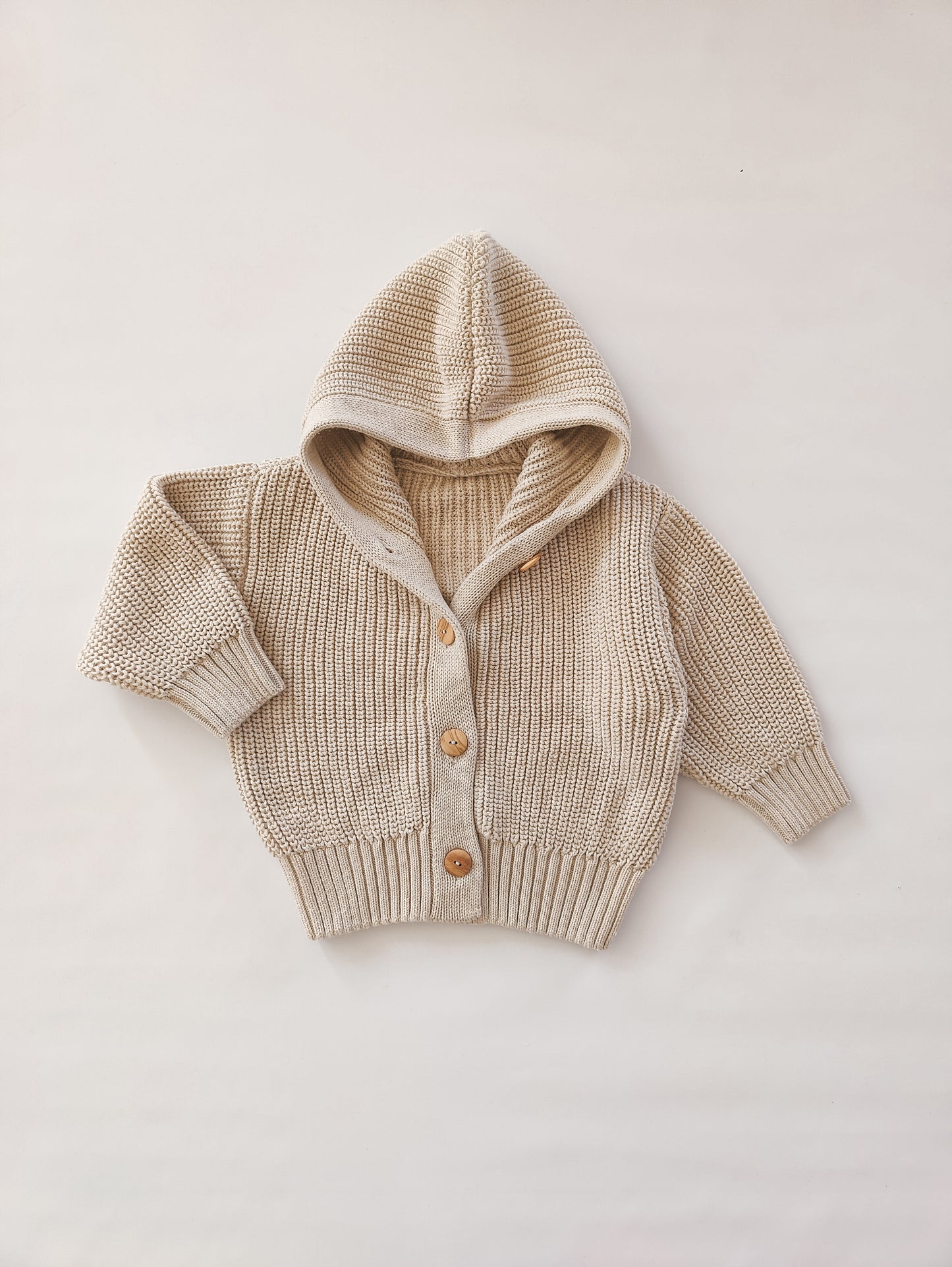 Chunky Knit Cardigan | Oat - romi.